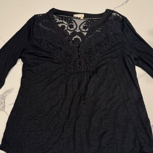Meadow Rue Black Lace Detail Blouse